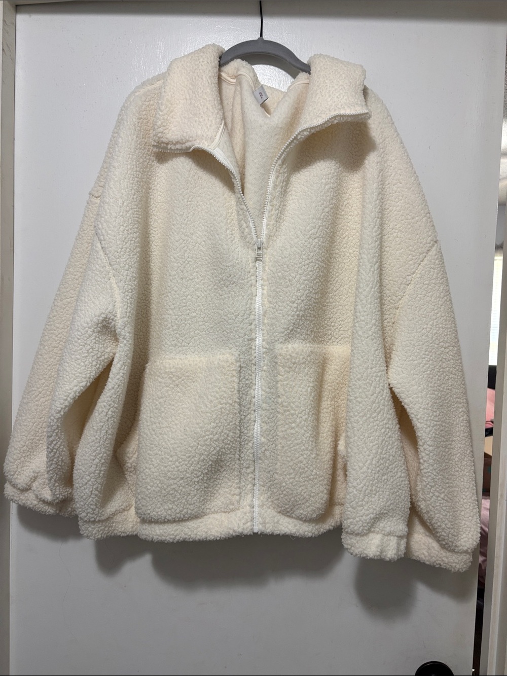 Old Navy Cream Sherpa Zip Jacket - Women's